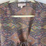 Boemo Wrap Top Shirt Blouse Festival Hippie Boho Bohemian Pink Medium Paisley Photo 2