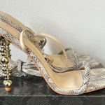 Cape Robbin 
Gold heel tie up snakeskin strappy heel Photo 0