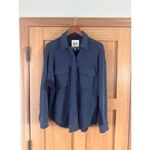 Aerie LumberJane Waffle Shirt Oversized Button Up Navy Blue Women’s size Small Photo 1