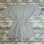 143 Story by Line Up Women's Romper M Med Medium Light Grey Gray Soft Ribbed Tie Photo 3