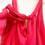 Victoria's Secret  Satin Sleeveless Tie-Back Keyhole Red Romper Photo 5