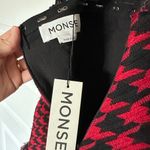 MONSE Hook & Eye Cutout Leather & Wool Houndstooth Minidress Photo 10