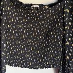 Reformation Pinto Smocked Floral-print Woven Top In Black Photo 4