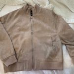 ZARA Tan Suede Bomber Jacket Photo 0