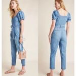 Pilcro and the Letterpress Anthropologie Jumpsuit Womens 4 Petite Denim Button Photo 1
