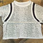 Bucket List Animal Print Leopard Print Striped Sweatshirt Medium Gray Photo 5