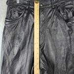 Vintage Womens Black 100% Genuine Leather Pants Korea Size 12 Photo 6