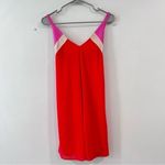 Lulus Bright On Coral Orange Pink Color Block Swing Dress MEDIUM Photo 4