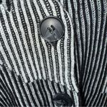 DKNY  Black Gray White Geometric Logo V-neck Cardigan Small EUC Photo 4