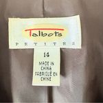 Talbots Women’s Brown Leather Blazer Jacket Button Up Size 14 Petites Photo 2