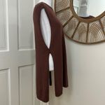 FP Beach  Sz M Textured Knit Coverup Tunic Dress Side Slit Boho Chocolate Brown Photo 1