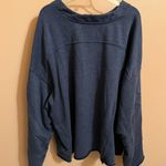 Free People Blue Half-Snap Pullover Photo 3