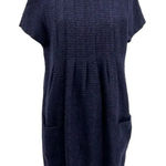 Anna Sui Swing Mod Dress Tweed Boucle Knit Short Sleeve Purple Black Size 12 Photo 0