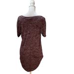 a.n.a . Wine Red & Silver Lightweight Knit Short Cuffed Sleeve Scoop Neck Top M Photo 2
