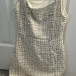 Elegant Cream Tweed Mini Dress Black Size M Photo 0