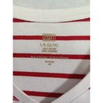 Faded Glory  top Women Large Red And White Striped V Neck Short Sleeve‎ Photo 3