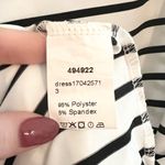 SheIn White Dress with Black Thin Stripes Short Sleeve Mini Dress Criss Cross L Photo 4