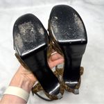 Saint Laurent Bianca Bow 105 Leopard Suede Platform Stiletto Sandal Heels Brown Photo 8