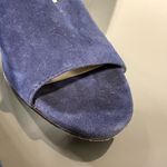 Eileen Fisher Back Zip Wedge Sandals Blue Suede Size 8.5 Photo 7