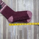 Cuddl Duds  Burgundy and Pink Patterned No Slip Socks NWT (Size 4-10) Photo 6