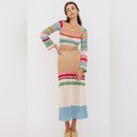 VRG GRL Verge Girl Work of Art Crochet Maxi Dress Multi size AU 8 US 4 Small Tan Photo 1