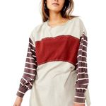 Free People We The Free Awesome Baggy Loose Stripe Long Sleeve Size XS Photo 0