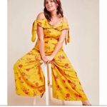 Anthropologie  Londonderry Yellow Floral Print Plus Size Boho Jumpsuit New Photo 1
