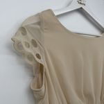Bar III  Cream Smocked Short Sleeve Dress Mini Size Medium Coquette Photo 4