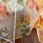 ZARA  Tiered Flowy Boho Peach Orange Floral Midi Dress Spaghetti Strap xs-small Photo 14