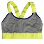 F2R Athletic Sports Grey Yellow Mesh Criss Cross Bra Small Gray Photo 1