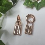 Rose Gold Padlock Huggie Style Earrings Pink Photo 0