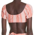 Lemlem NWT Luchia Puff Sleeve Crop Striped Bikini Top XL in Coral Photo 1