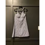 Krimson Klover Piper geo print mini halter Dress Blue and white built in bra L Size L Photo 2