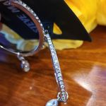 Steve Madden Silver Hoop Earring Rhinestone Earrings Photo 3