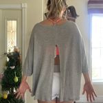 Free People grey waffle knit oversized top! Photo 6
