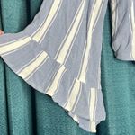 American Eagle  NEW Blue White Stripe Ruffle Lace Up Flare Sleeve Boho Y2K Top M Photo 5