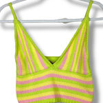 Lusana Boutique NWT Citron Katie Crochet Knit Stripe V Photo 0