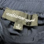 Ambiance Navy High Elastic and Tie Waist Pleated Paper Bag Pocket Shorts Small Blue Photo 9