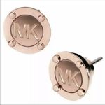 Michael Kors  Rose Gold MK Logo Stud Earrings New With Tags Photo 1
