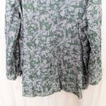 Just My Size JMS Womens Blouse Size 4X Green Floral Button Front Long Sleeve Boho Cottage Photo 2