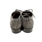 Frye  Studded Suede Oxford Lace Up Flats in Gray Photo 3