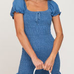 🌸AMTIOUS smocked denim dress ✨ Blue Size M Photo 0