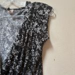Maurice's Vintage Maurice’s Black White Floral Cowl Neck Top M Photo 5