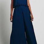 Lovers + Friends EUC  Walk in the Park Pleated Jumpsuit Navy Size L Photo 0