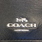 Coach  Black Calfskin & Black Grey Signature Logo Trifold Wallet Photo 10