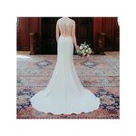 Nouvelle Amsale Bonnie Lace Crepe Illusion Column Wedding Dress Size 8 Photo 1