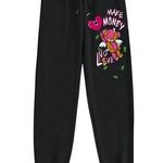 SheIn Women's Bear & Letter Printed Drawstring Waist Jogger in Black, Size S​ Photo 0