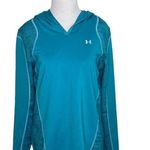 Under Armour  Coldgear Tech Pullover Hoodie Womens Large Aqua Blue Layering Photo 8