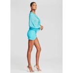 New NWT Retrofête Lennon Crystal Mini Dress XS Blue Atoll Silk Chiffon $795 Photo 3