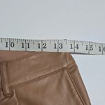 EXPRESS Women Faux Leather Pleated Trousers Tan High Waisted Cropped Pants S Minimalist Photo 4